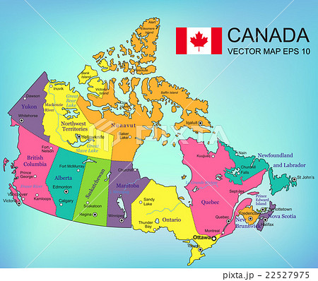 Canada Map With Provinces Vectorのイラスト素材