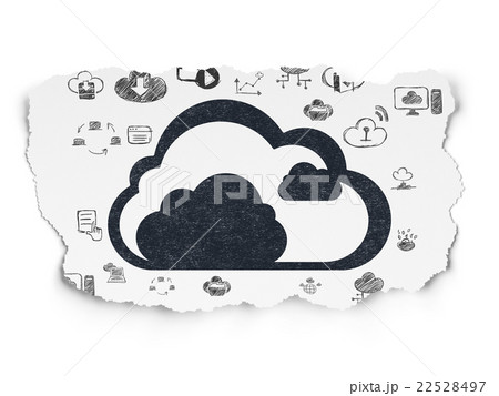 Cloud networking concept: Cloud on Torn Paper 22528497