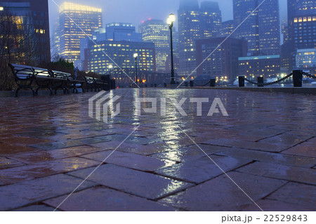 Sidewalk on rainy evening 22529843