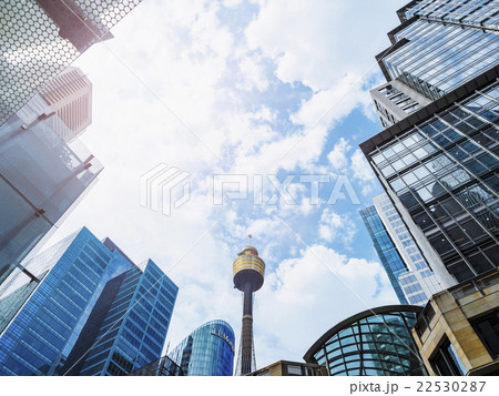 Low-angle view of communications tower Low-angle view of communications tower 22530287