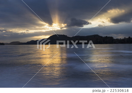 Brant Lake in Adirondack region at sunset 22530618