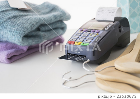 Credit card reader on counter Credit card reader on counter 22530675