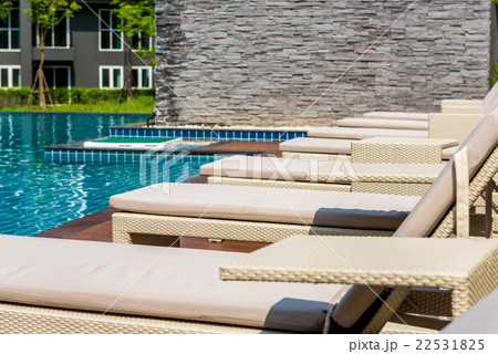 chaise longue and swimming pool chaise longue and swimming pool 22531825