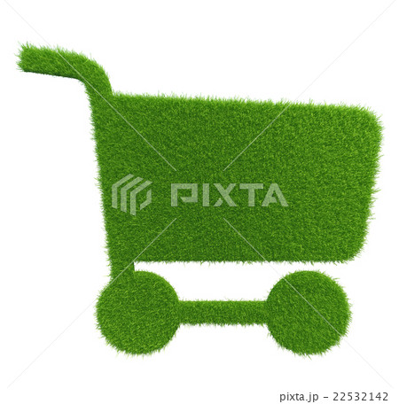 green grass shopping cart. natural background 22532142