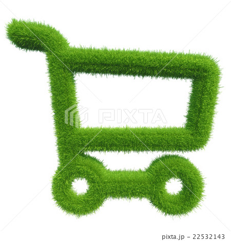 green grass shopping cart. natural background 22532143