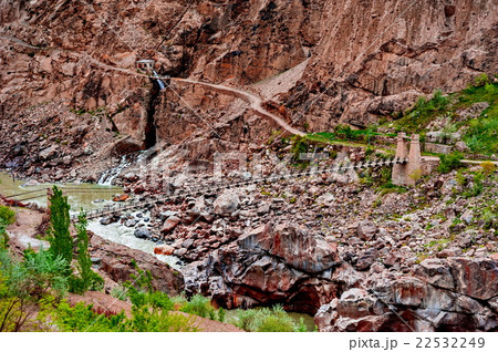 Beautiful road alonge the Gilgit river in the Kara 22532249
