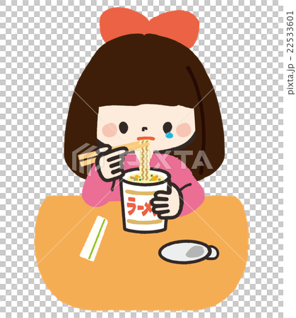 一人で食事する女の子 ＜カップ麺＞ 22533601
