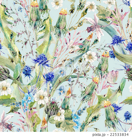 Summer watercolor seamless floral pattern with 22533834