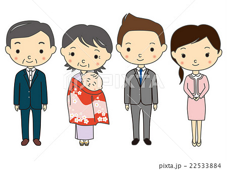 お宮参り 女の子 1のイラスト素材