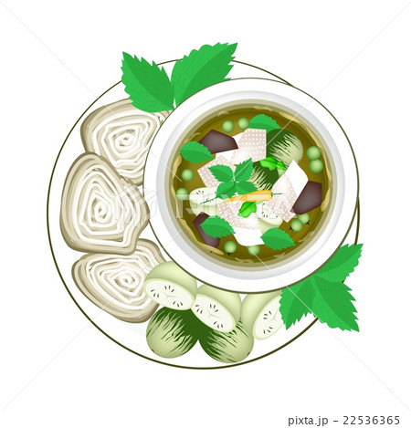 Thai Green Curry with Thai Rice Vermicelli 22536365