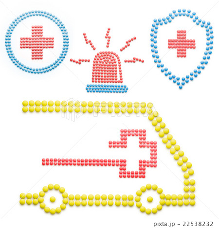 Ambulance with pills. Ambulance with pills. 22538232