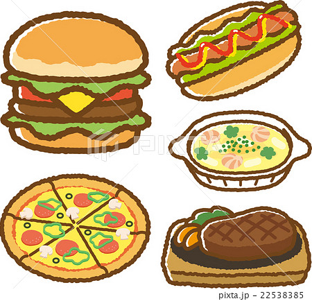 Food Illustration Material Set Stock Illustration