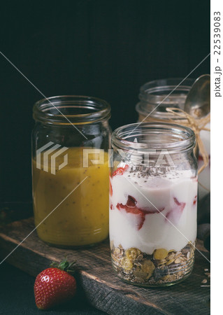 Breakfast with muesli and yoghurt Breakfast with muesli and yoghurt 22539083
