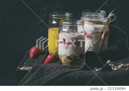 Breakfast with muesli and yoghurt Breakfast with muesli and yoghurt 22539084