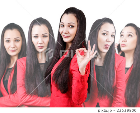 Collage of young woman with different emotions 22539800