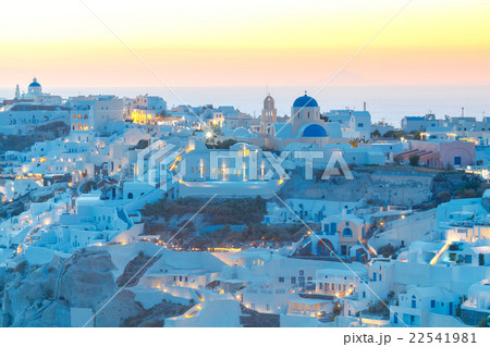 View of the village Oia at night. View of the village Oia at night. 22541981