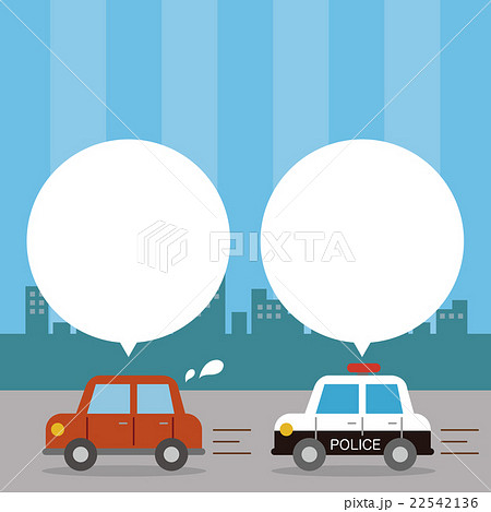 違反車両を追いかけるパトカー(フキダシ☓2) 違反車両を追いかけるパトカー(フキダシ☓2) 22542136