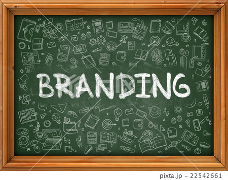 Branding Concept. Green Chalkboard with Doodle Branding Concept. Green Chalkboard with Doodle 22542661