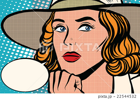 Retro lady thinks close-up 22544532