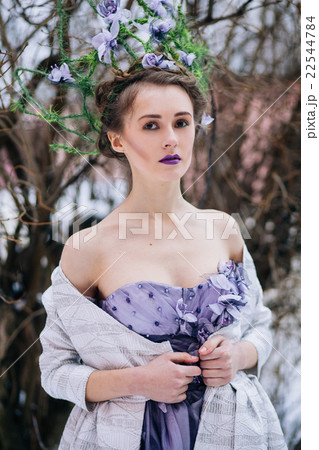 Portrait of nymph in forest 22544784