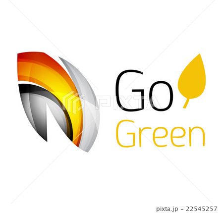 Abstract eco leag logo design made of color pieces 22545257