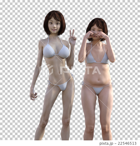 Diet image Before after After perming3dCG illustration material Diet image Before after After perming3dCG illustration material 22546513
