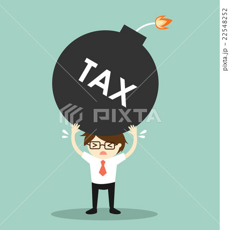 Businessman holding tax bomb. 22548252