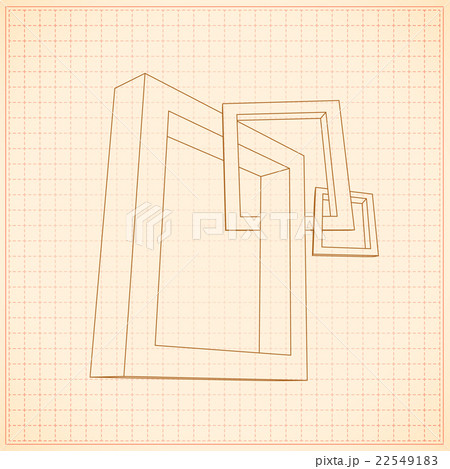 Three rectangular 3D frames blueprint Three rectangular 3D frames blueprint 22549183
