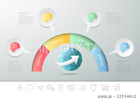 4 steps infographic speech bubble.  22554612