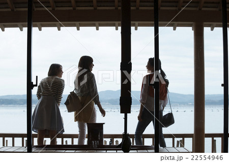 海を眺める女性達 22554946
