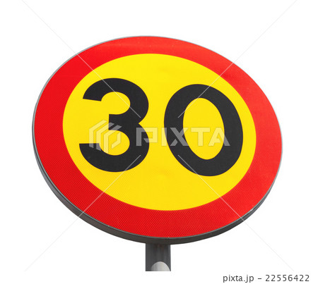Bright speed limit road sign isolated Bright speed limit road sign isolated 22556422