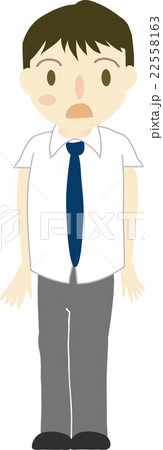 男子 学生 イラスト 正面 夏服のイラスト素材