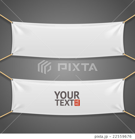 Blanc Fabric Rectangular Banner with Ropes. Vector Blanc Fabric Rectangular Banner with Ropes. Vector 22559676