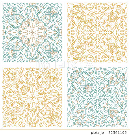 Vector seamless pattern set with art ornament for Vector seamless pattern set with art ornament for 22561196