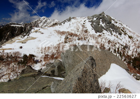 雲湧く南アルプス・薬師岳と観音岳 22563627