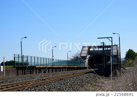 廃止された東追分駅の写真素材