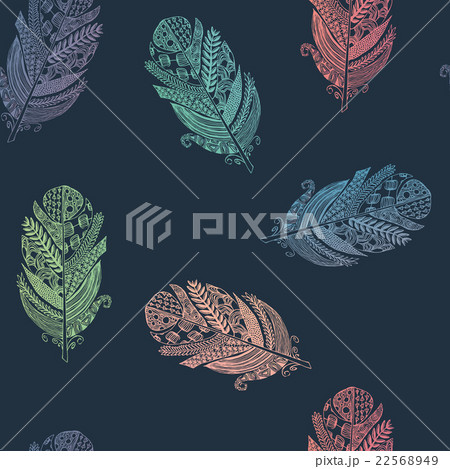 Vector graphic seamless pattern from bird feathers 22568949