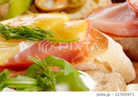Open sandwiches with salmon Open sandwiches with salmon 22569971