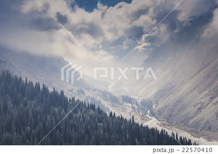 The panorama of mountain landscape of Ala-Archa The panorama of mountain landscape of Ala-Archa 22570410