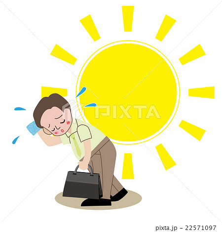 暑さでバテるサラリーマンのおじさん 22571097