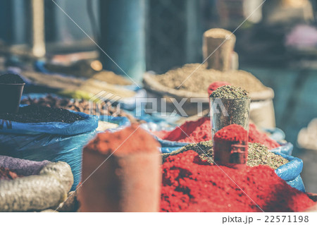 oriental central asian market with various spices oriental central asian market with various spices 22571198