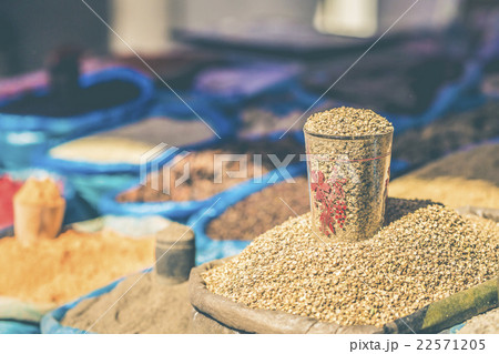oriental central asian market with various spices oriental central asian market with various spices 22571205