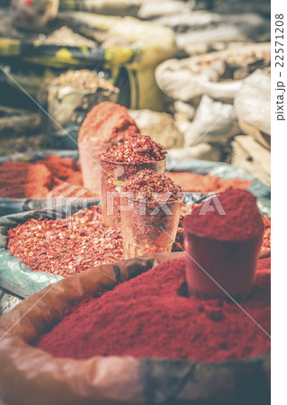 oriental central asian market with various spices oriental central asian market with various spices 22571208