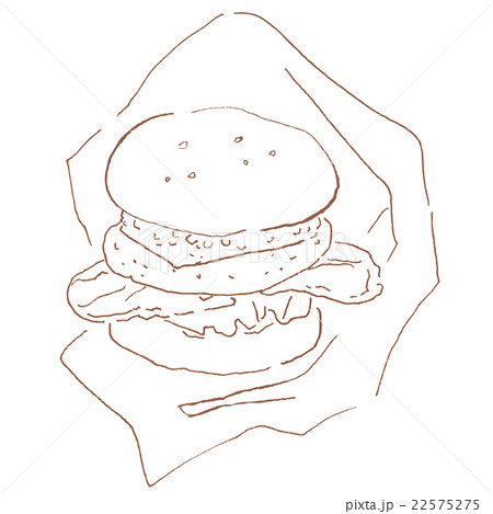 食べ物のイラスト ハンバーガー のイラスト素材