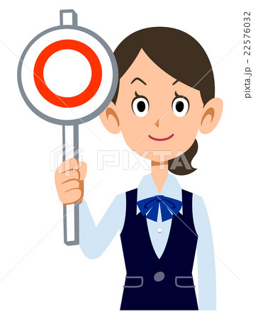 制服着用の女性会社員が正解の札を見せる 制服着用の女性会社員が正解の札を見せる 22576032
