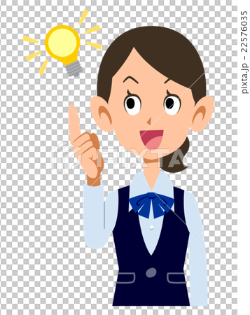 穿制服的一名女性辦公室工作者佩帶一個想法 穿制服的一名女性辦公室工作者佩帶一個想法 22576035