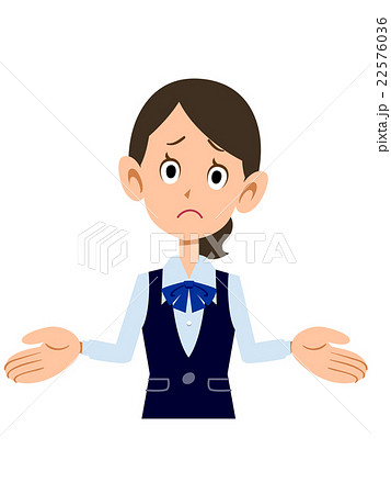 制服着用の女性会社員が呆れる 22576036