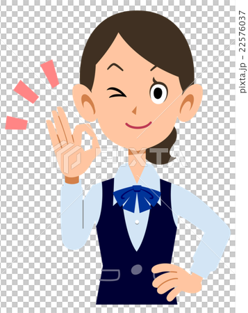 穿著制服的女僱員穿著好的跡象 穿著制服的女僱員穿著好的跡象 22576037