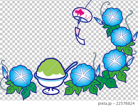 Morning glory and shaved ice melon wind chimes in summer Morning glory and shaved ice melon wind chimes in summer 22576824