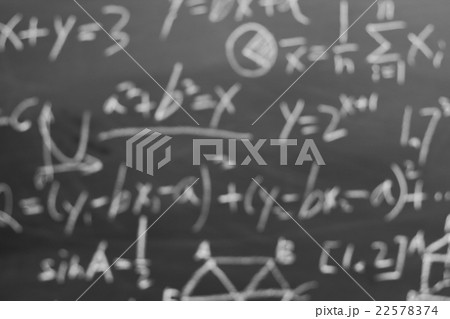 Maths formulas on chalkboard bokeh 22578374
